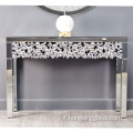 tabella console cristallina a specchio trasparente